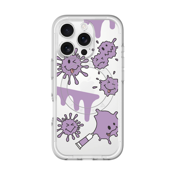 スリムプロテクションプレミアムケース with MagSafe［ PAINTING SMILE Purple ］