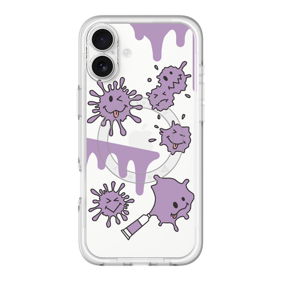 スリムプロテクションプレミアムケース with MagSafe［ PAINTING SMILE Purple ］