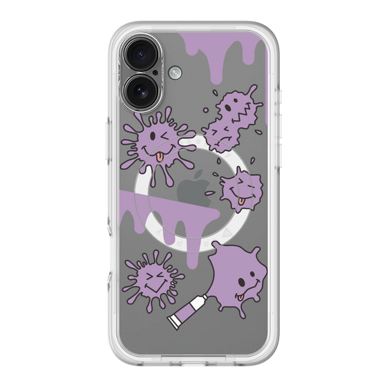 スリムプロテクションプレミアムケース with MagSafe［ PAINTING SMILE Purple ］