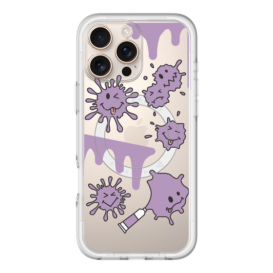 スリムプロテクションプレミアムケース with MagSafe［ PAINTING SMILE Purple ］