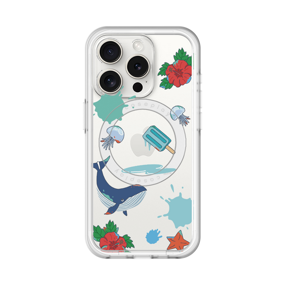 スリムプロテクションプレミアムケース with MagSafe［ DRAWING PAPER Blue ］
