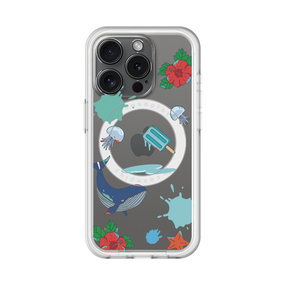 スリムプロテクションプレミアムケース with MagSafe［ DRAWING PAPER Blue ］