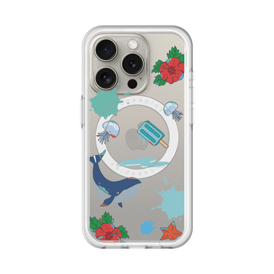 スリムプロテクションプレミアムケース with MagSafe［ DRAWING PAPER Blue ］