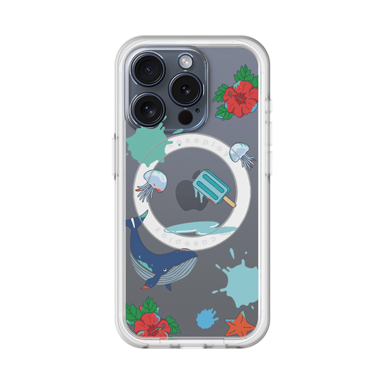 スリムプロテクションプレミアムケース with MagSafe［ DRAWING PAPER Blue ］