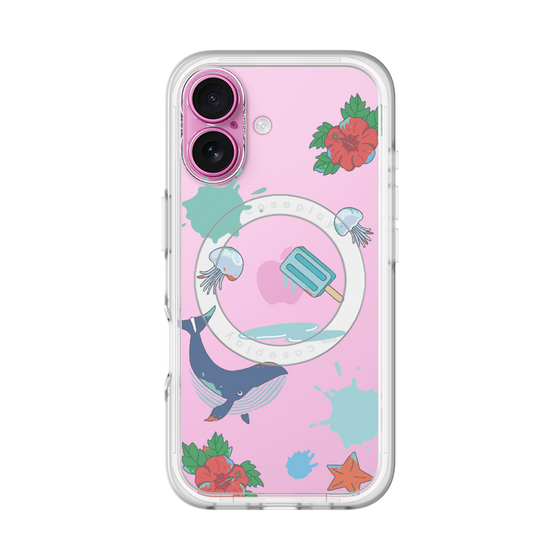 スリムプロテクションプレミアムケース with MagSafe［ DRAWING PAPER Blue ］