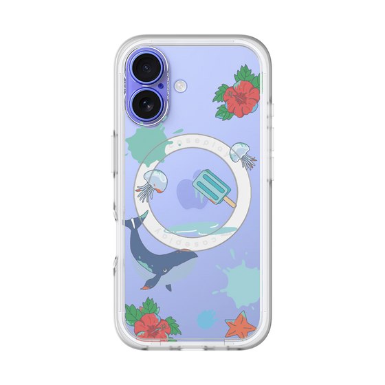 スリムプロテクションプレミアムケース with MagSafe［ DRAWING PAPER Blue ］