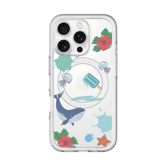 スリムプロテクションプレミアムケース with MagSafe［ DRAWING PAPER Blue ］