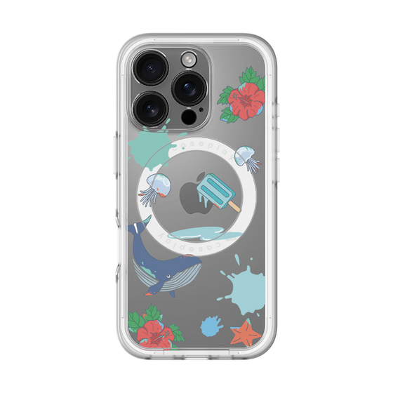 スリムプロテクションプレミアムケース with MagSafe［ DRAWING PAPER Blue ］