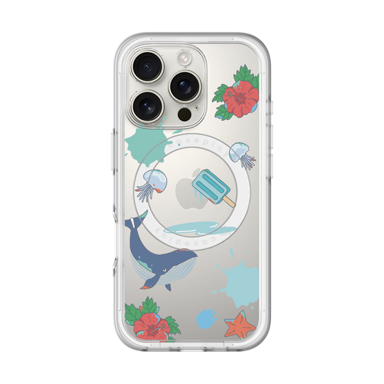 スリムプロテクションプレミアムケース with MagSafe［ DRAWING PAPER Blue ］