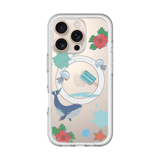 スリムプロテクションプレミアムケース with MagSafe［ DRAWING PAPER Blue ］