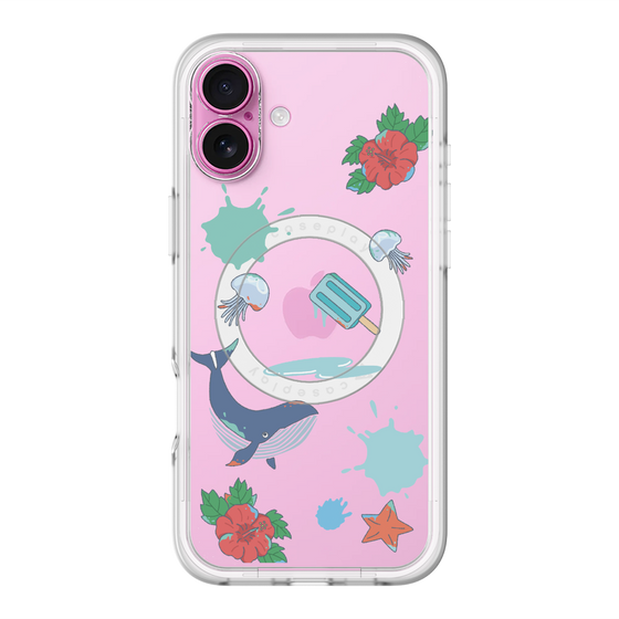 スリムプロテクションプレミアムケース with MagSafe［ DRAWING PAPER Blue ］
