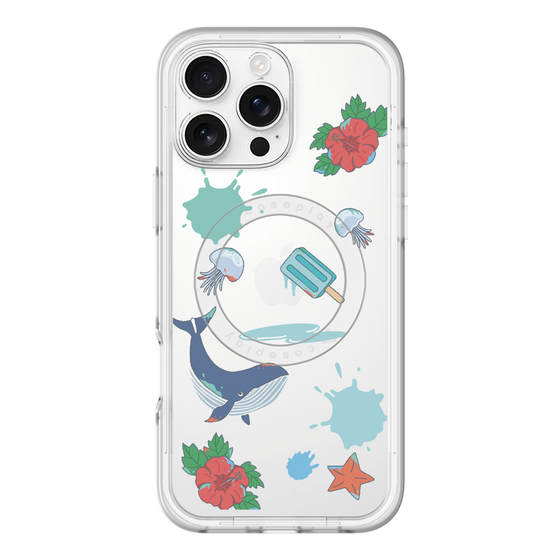 スリムプロテクションプレミアムケース with MagSafe［ DRAWING PAPER Blue ］