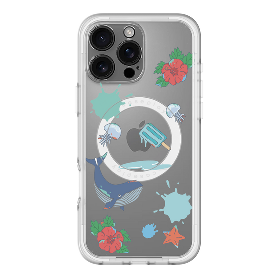 スリムプロテクションプレミアムケース with MagSafe［ DRAWING PAPER Blue ］