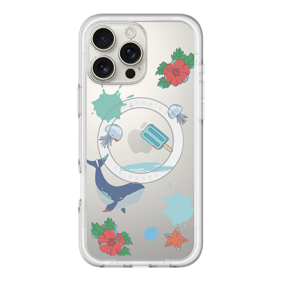 スリムプロテクションプレミアムケース with MagSafe［ DRAWING PAPER Blue ］