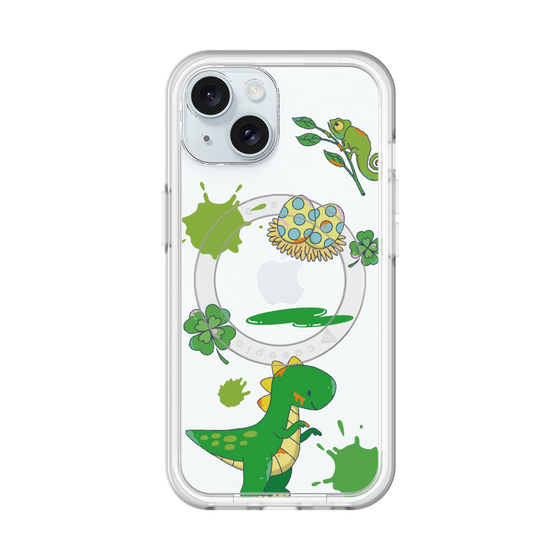 スリムプロテクションプレミアムケース with MagSafe［ DRAWING PAPER Green ］