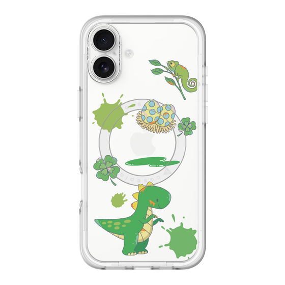 スリムプロテクションプレミアムケース with MagSafe［ DRAWING PAPER Green ］