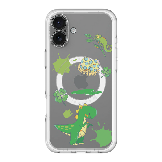 スリムプロテクションプレミアムケース with MagSafe［ DRAWING PAPER Green ］