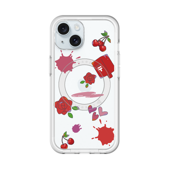 スリムプロテクションプレミアムケース with MagSafe［ DRAWING PAPER Red ］