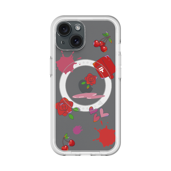 スリムプロテクションプレミアムケース with MagSafe［ DRAWING PAPER Red ］