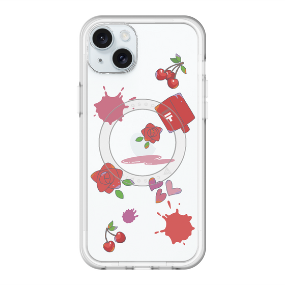 スリムプロテクションプレミアムケース with MagSafe［ DRAWING PAPER Red ］