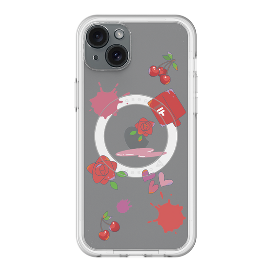スリムプロテクションプレミアムケース with MagSafe［ DRAWING PAPER Red ］