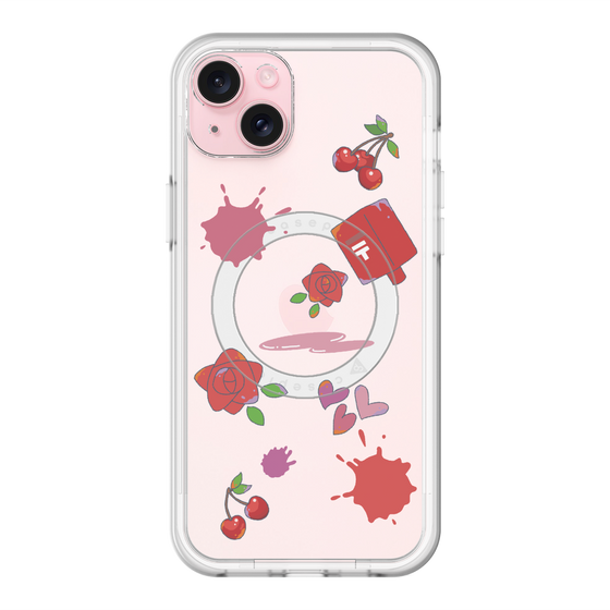 スリムプロテクションプレミアムケース with MagSafe［ DRAWING PAPER Red ］