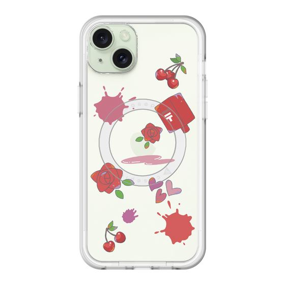 スリムプロテクションプレミアムケース with MagSafe［ DRAWING PAPER Red ］