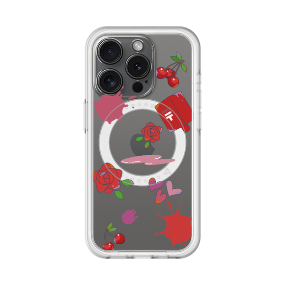 スリムプロテクションプレミアムケース with MagSafe［ DRAWING PAPER Red ］