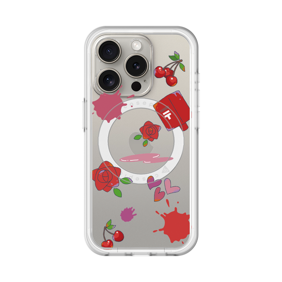 スリムプロテクションプレミアムケース with MagSafe［ DRAWING PAPER Red ］