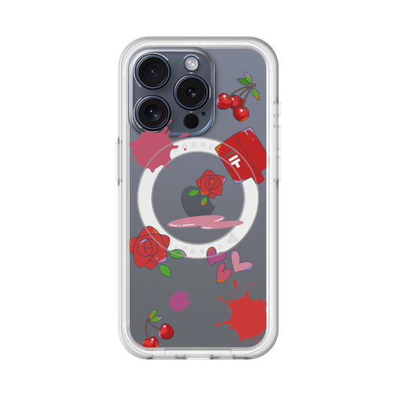 スリムプロテクションプレミアムケース with MagSafe［ DRAWING PAPER Red ］
