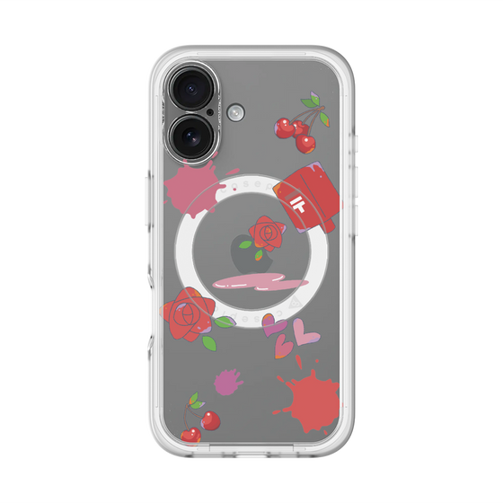 スリムプロテクションプレミアムケース with MagSafe［ DRAWING PAPER Red ］