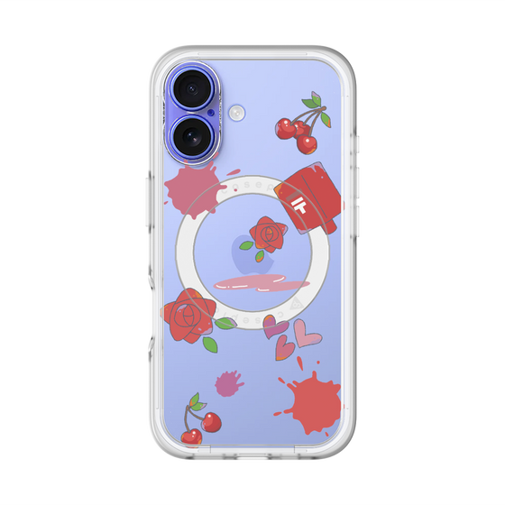 スリムプロテクションプレミアムケース with MagSafe［ DRAWING PAPER Red ］