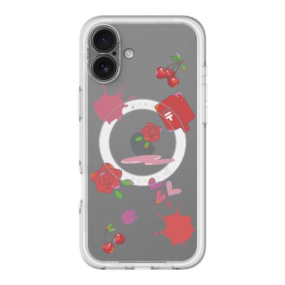 スリムプロテクションプレミアムケース with MagSafe［ DRAWING PAPER Red ］
