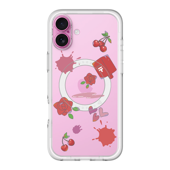 スリムプロテクションプレミアムケース with MagSafe［ DRAWING PAPER Red ］