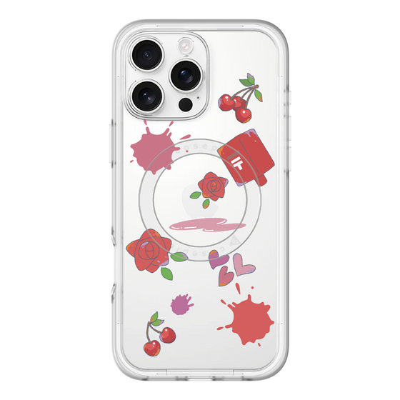 スリムプロテクションプレミアムケース with MagSafe［ DRAWING PAPER Red ］