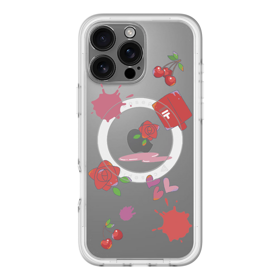スリムプロテクションプレミアムケース with MagSafe［ DRAWING PAPER Red ］