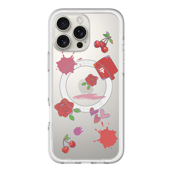 スリムプロテクションプレミアムケース with MagSafe［ DRAWING PAPER Red ］