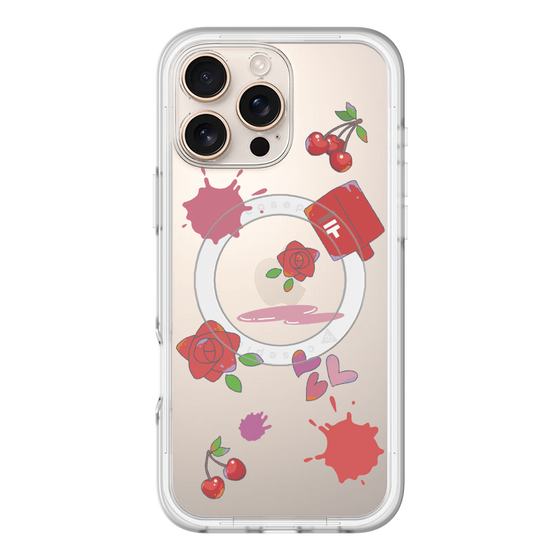 スリムプロテクションプレミアムケース with MagSafe［ DRAWING PAPER Red ］