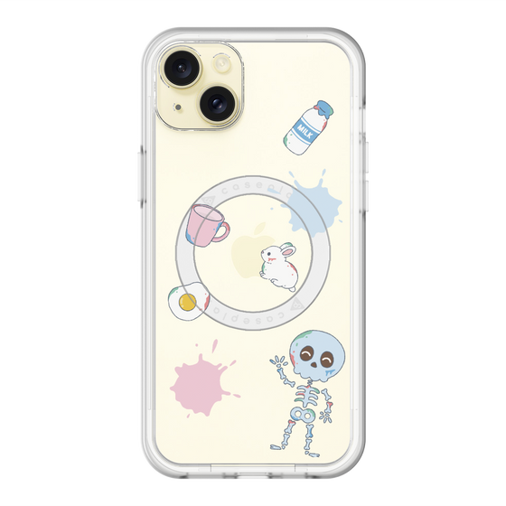 スリムプロテクションプレミアムケース with MagSafe［ DRAWING PAPER White ］