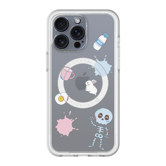 スリムプロテクションプレミアムケース with MagSafe［ DRAWING PAPER White ］
