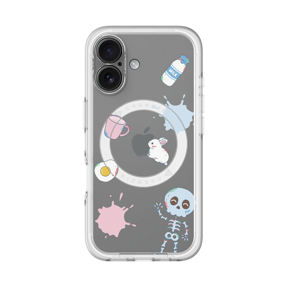 スリムプロテクションプレミアムケース with MagSafe［ DRAWING PAPER White ］