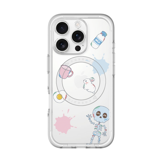 スリムプロテクションプレミアムケース with MagSafe［ DRAWING PAPER White ］