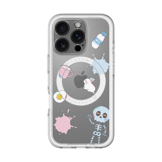 スリムプロテクションプレミアムケース with MagSafe［ DRAWING PAPER White ］
