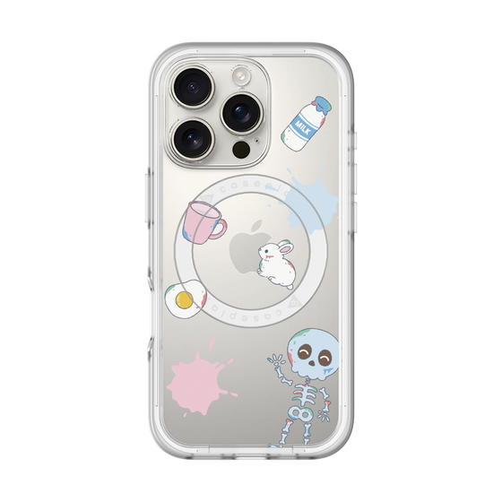 スリムプロテクションプレミアムケース with MagSafe［ DRAWING PAPER White ］