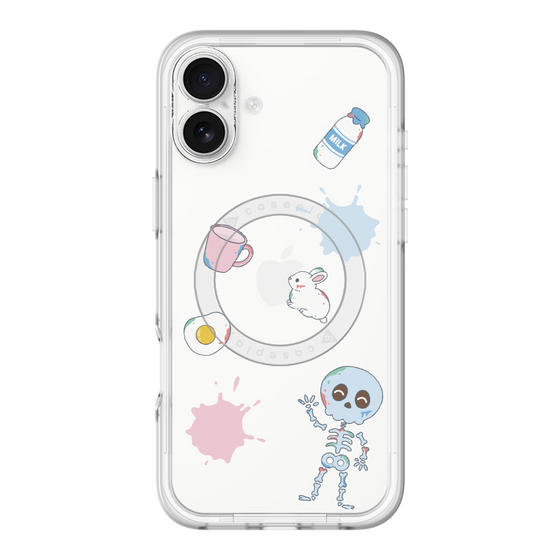 スリムプロテクションプレミアムケース with MagSafe［ DRAWING PAPER White ］