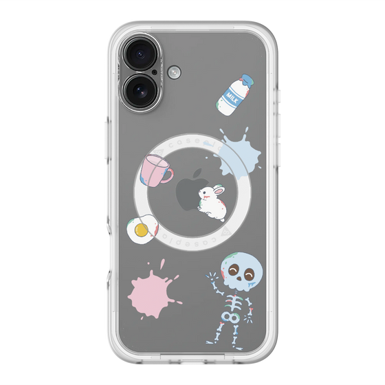 スリムプロテクションプレミアムケース with MagSafe［ DRAWING PAPER White ］