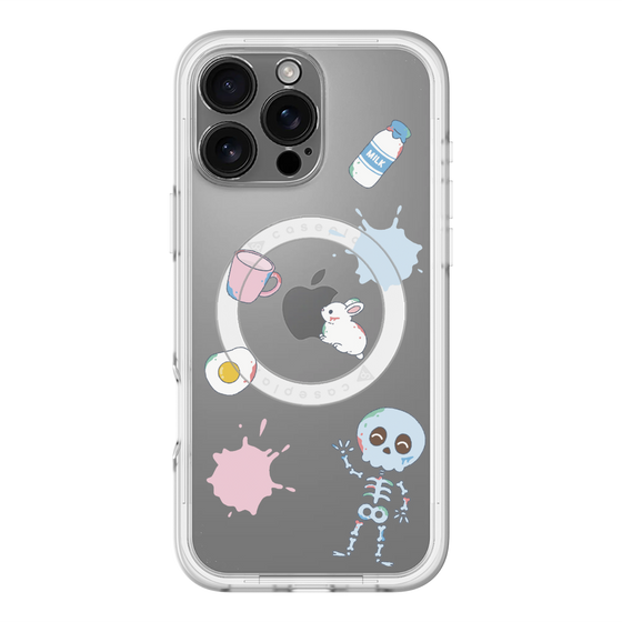 スリムプロテクションプレミアムケース with MagSafe［ DRAWING PAPER White ］