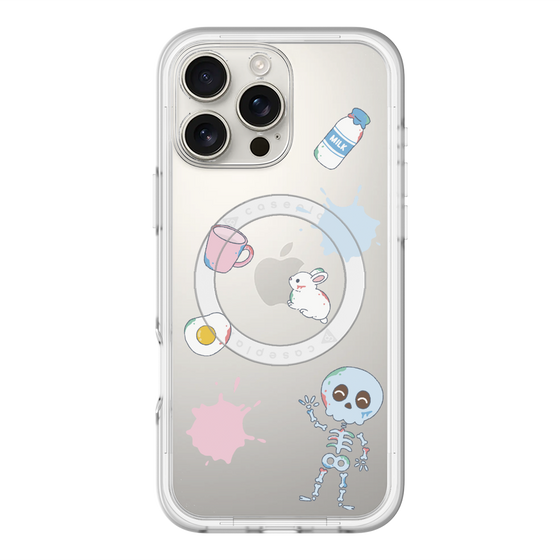 スリムプロテクションプレミアムケース with MagSafe［ DRAWING PAPER White ］
