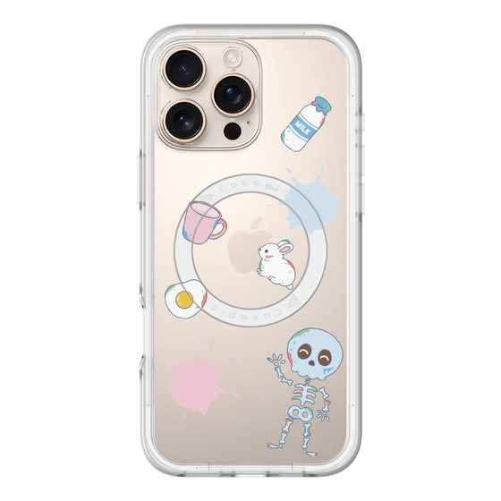 スリムプロテクションプレミアムケース with MagSafe［ DRAWING PAPER White ］