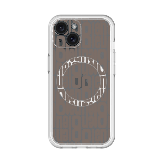 スリムプロテクションプレミアムケース with MagSafe［ LANVIN en Bleu - Logo Pattern - Black ］